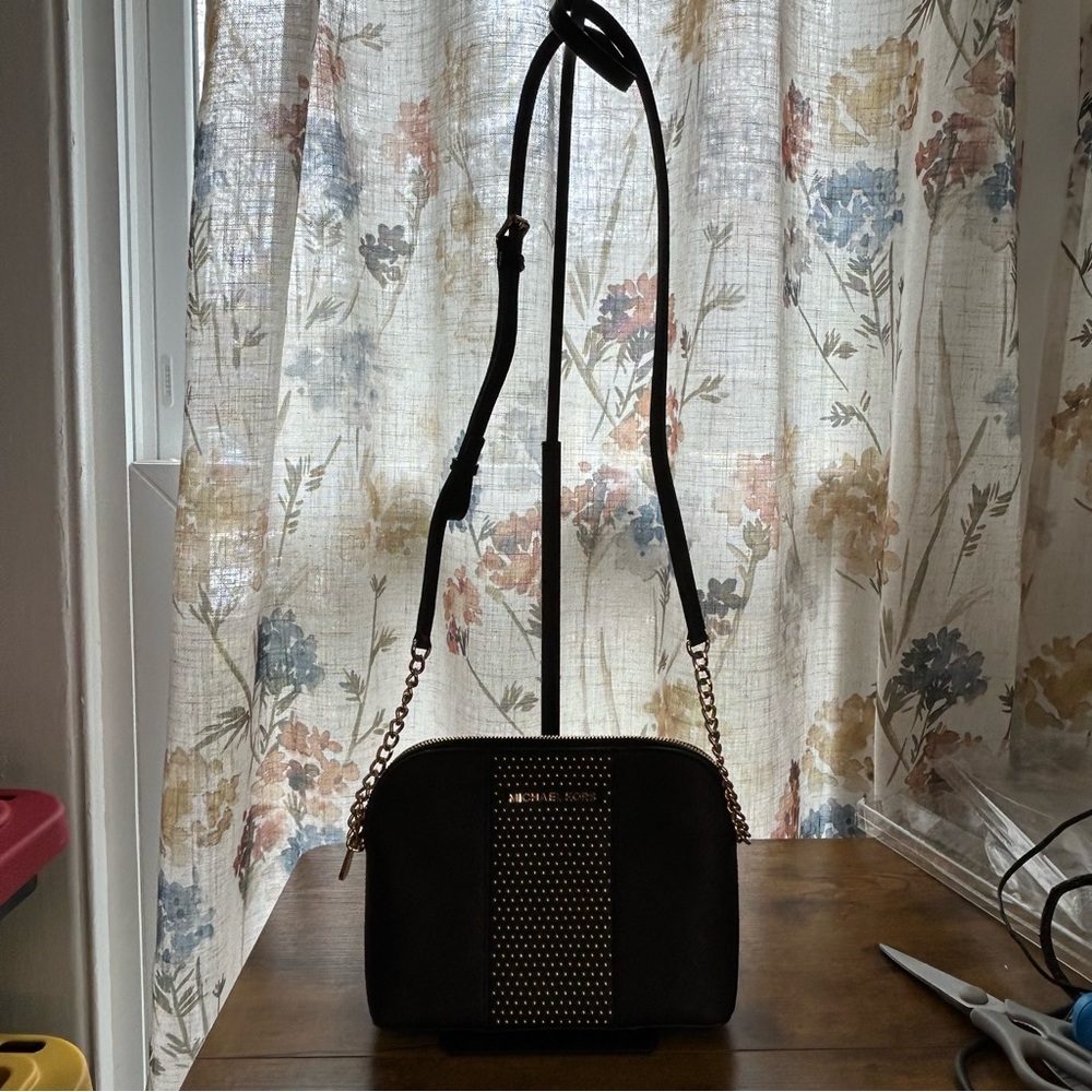 Michael Kors Black Cindy Micro Studded Crossbody - Picture 2 of 7